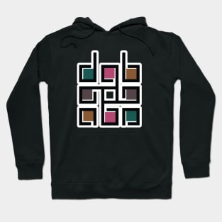 Square decorative color corporate identity sticker design element. QR code and digital tech logo sticker concept. Hoodie